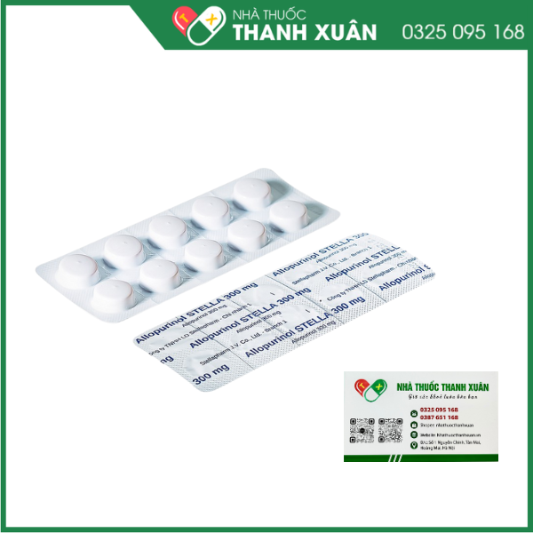 Allopurinol Stella 300mg trị gout, sỏi thận